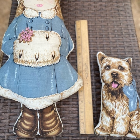 SARAH & Remy Vintage Doll Or Pillow Handmade Girl Doll With Dog - Picture 8 of 9